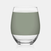 Floral Sage Groen Boeket Huwelijk Wijnglas Zonder Voet (Achterkant)