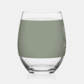 Floral Sage Groen Boeket Huwelijk Wijnglas Zonder Voet (Rechts)