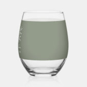 Floral Sage Groen Boeket Huwelijk Wijnglas Zonder Voet (Links)