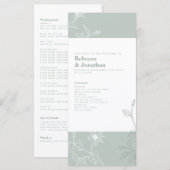 Floral Sage Groen Huwelijksprogramma (Voorkant / Achterkant)