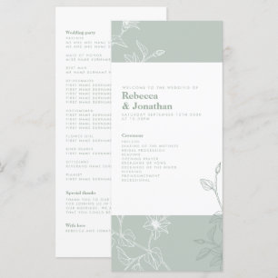 Floral Sage Groen Huwelijksprogramma