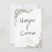 Floral Sage huwelijksuitnodiging, Botanische bruil Kaart (Achterkant)