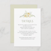 Floral Sage Watercolor Wedding Details Informatiekaartje (Voorkant / Achterkant)