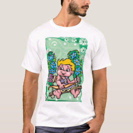 Floral Sagittarius Archer child, blauwe bloemen T-shirt