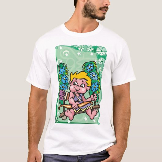 Floral Sagittarius Archer child, blauwe bloemen T-shirt (Voorkant)