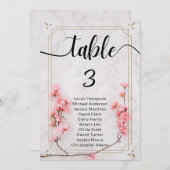Floral Sakura Cherry Blossom Bruiloft zitplaatsen  Kaart (Voorkant / Achterkant)