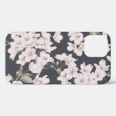 Floral sakura, donkergrijs, naadloos patroon. Case-Mate iPhone case (Achterkant (horizontaal))