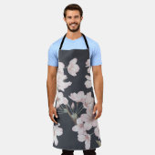 Floral sakura, donkergrijs, naadloos patroon. schort (Gedragen)
