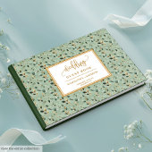 Floral salie groen goud eucalyptus bladeren bruilo gastenboek