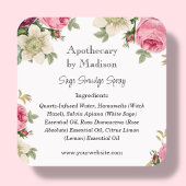 Floral | Salie Smudge Spray Flessenetiketten Vierkante Sticker
