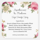 Floral | Salie Smudge Spray Flessenetiketten Vierkante Sticker (Voorkant)
