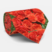 Floral Salmon Rozen Flowers Stropdas (Opgerold)