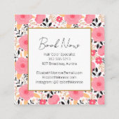 Floral Salon Hair Stylist Makeup Spa Vierkante Visitekaartje (Achterkant)