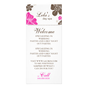 Floral Salon Spa Cards Tropische bloemroze bruin Reclamekaart