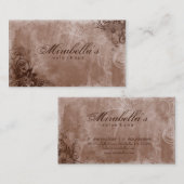 Floral Salon Spa Visitekaartje Grunge Brown beige (Voorkant / Achterkant)