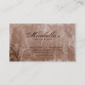 Floral Salon Spa Visitekaartje Grunge Brown beige (Achterkant)
