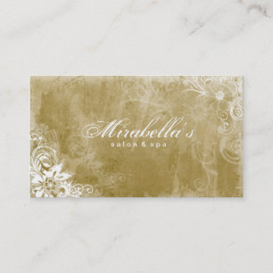 Floral Salon Spa Visitekaartje Grunge Gold W
