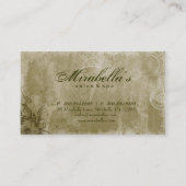 Floral Salon Spa Visitekaartje Grunge Green (Achterkant)