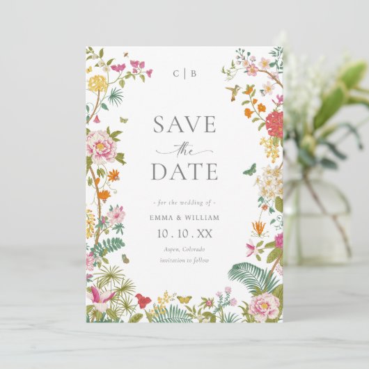 Floral Save The Date (Staand voorkant)