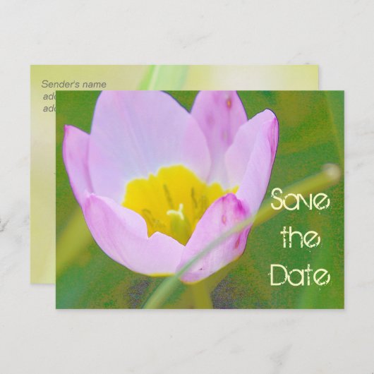 floral save the date briefkaart (Voorkant / Achterkant)