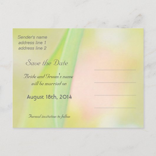 floral save the date briefkaart (Achterkant)