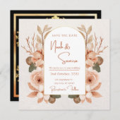 Floral Save the Date Invitation for Wedding Kaart (Voorkant / Achterkant)