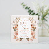 Floral Save the Date Invitation for Wedding Kaart (Staand voorkant)