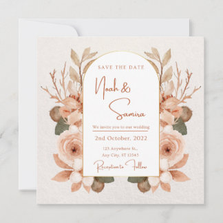 Floral Save the Date Invitation for Wedding Kaart