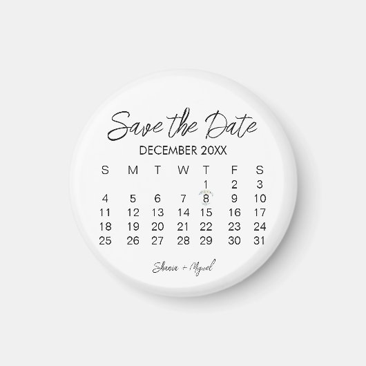 floral save the date Magnet (Voorkant)