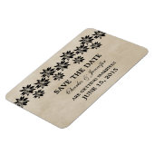 Floral  Save the Date Magnet, Ebony Magneet (Linkerzijde)