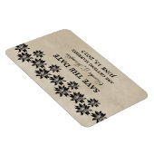 Floral  Save the Date Magnet, Ebony Magneet (Rechterzijde)