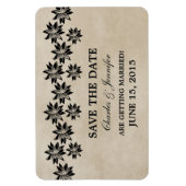 Floral  Save the Date Magnet, Ebony Magneet (Verticaal)