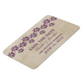 Floral  Save the Date Magnet, Paars Magneet (Linkerzijde)