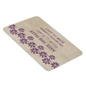 Floral  Save the Date Magnet, Paars Magneet (Rechterzijde)