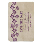 Floral  Save the Date Magnet, Paars Magneet (Verticaal)