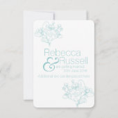 Floral Save the Date (Ocean Green) Kaart (Achterkant)
