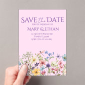 Floral Save the Date Wedding Invitation  Acryl Uitnodigingen (Insitu (Draagbaar))