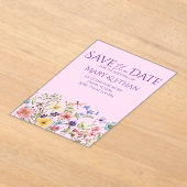 Floral Save the Date Wedding Invitation  Acryl Uitnodigingen (Laagn)