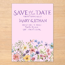 Floral Save the Date Wedding Invitation 