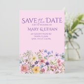 Floral Save the Date Wedding Invitation  Kaart (Staand voorkant)