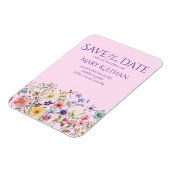 Floral Save the Date Wedding Invitation  Magneet (Linkerzijde)