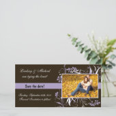 Floral Save the Date Wedding - Paarse (Staand voorkant)