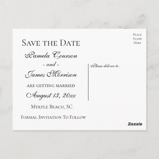 Floral Save the Date Yellow Rose Flower Verloving Briefkaart (Achterkant)