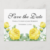 Floral Save the Date Yellow Rose Flower Verloving Briefkaart (Voorkant)