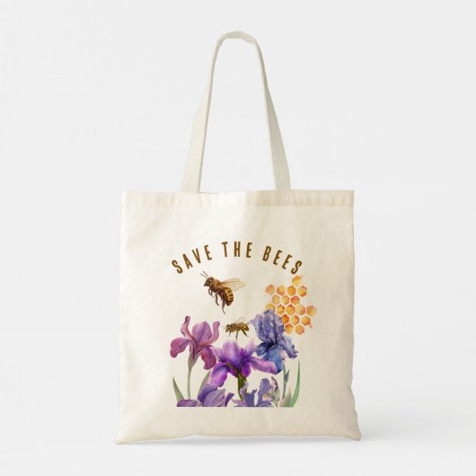 Floral Savethe Bees Canvas tas (Achterkant)