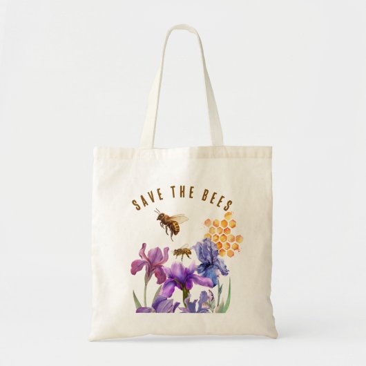 Floral Savethe Bees Canvas tas (Voorkant)