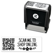 Floral Scan me om je QR code te shoppen Zelfinktende Stempel (In situ)