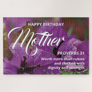 Floral Scene HAPPY BIRTHDAY MOTHER 20 x 30" Custom Legpuzzel