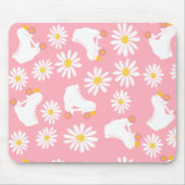 Floral Schaatsen Roze rolroze Muismat (Voorkant)