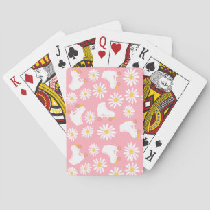 Floral Schaatsen Roze rolroze Pokerkaarten